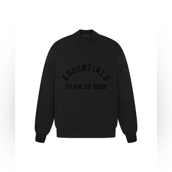 New Essentials Fear of God Crewneck Jet Black Size Medium, New In Bag - Picture 1 of 3